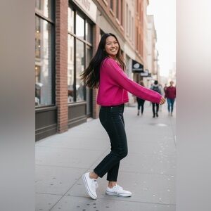 Forever 21 Fuchsia Crew Neck Sweater